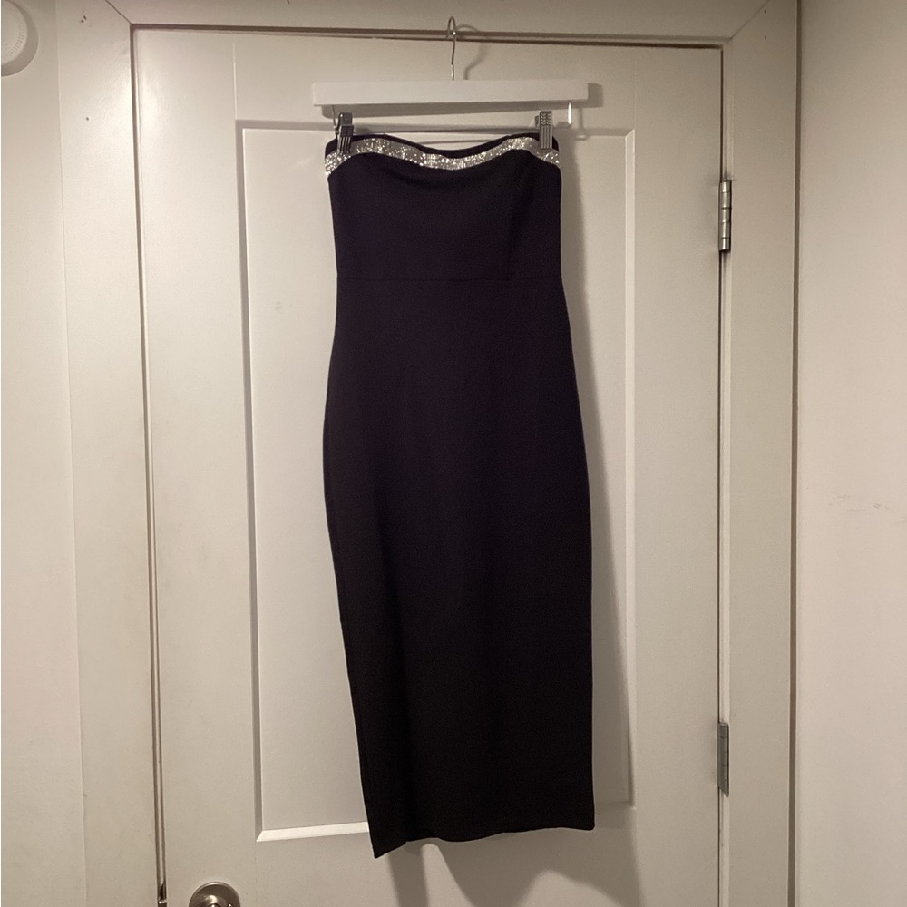 NWT Derek Heart Size S Embellished Strapless Midi Dress
